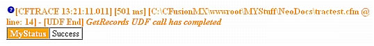 An in-line trace message