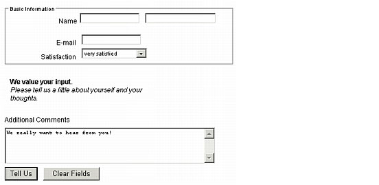 A simple XML skinnable form that uses the default skin to format output